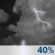 Sunday Night: A chance of showers and thunderstorms. Mostly cloudy, with a low around 67. Chance of precipitation is 40%. Sunday Night: Chance Showers And Thunderstorms